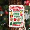 Vintage Christmas Rules Metal Tin Sign Holiday Home Wall Decor