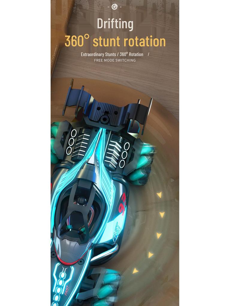 F1 Remote Control Stunt Car with Gesture Control, Drift, Spray, and Four-Wheel Drive - Electric Toy for Kids, FCC Certified