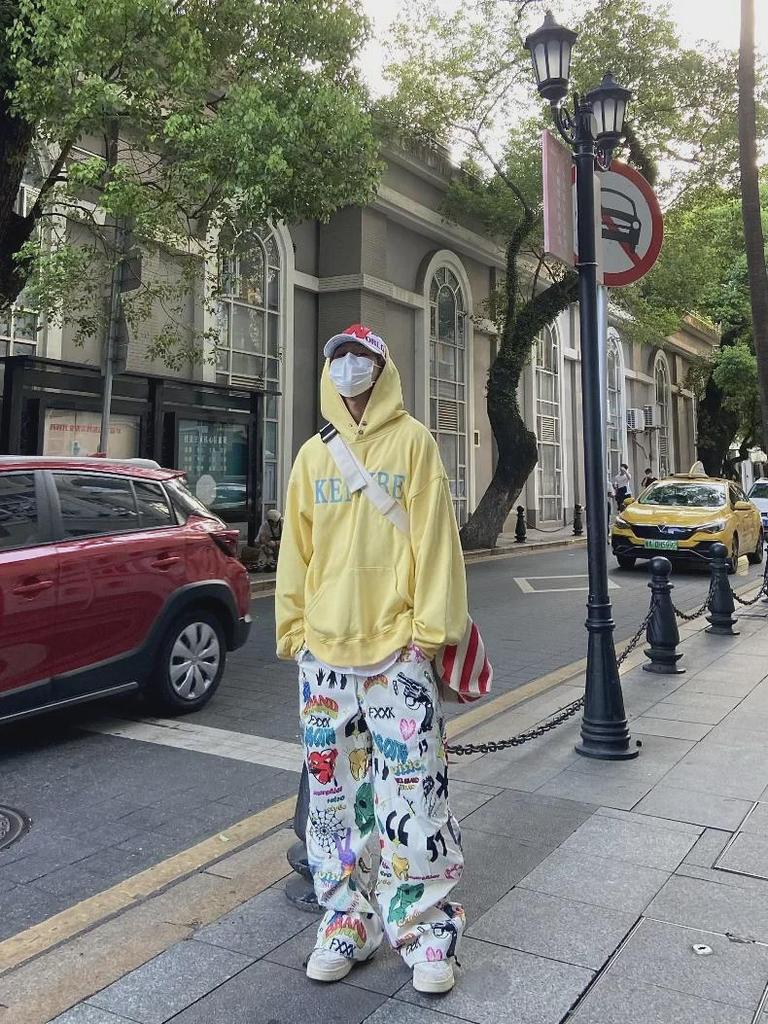 2024 Unisex Retro Graffiti Široké Overaly