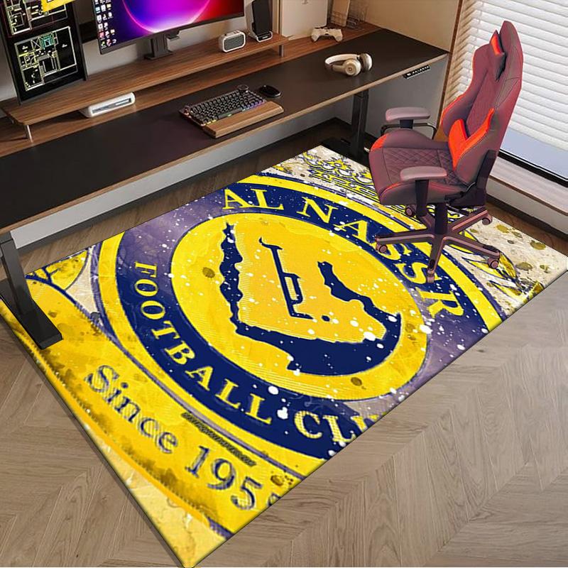Nassr Football Club Crest Printed Area Rug for Office, Chair Rug, Decorative Carpet Floor Mat, Large Size Fan gifts Christmas gifts