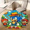 1 Stück Sonic the Hedgehog Anime Design Runder Teppich - Bürostuhlmatte, Rutschfester Teppich für Heimdekoration, Wohnzimmer, Schlafzimmer, Spielzimmer