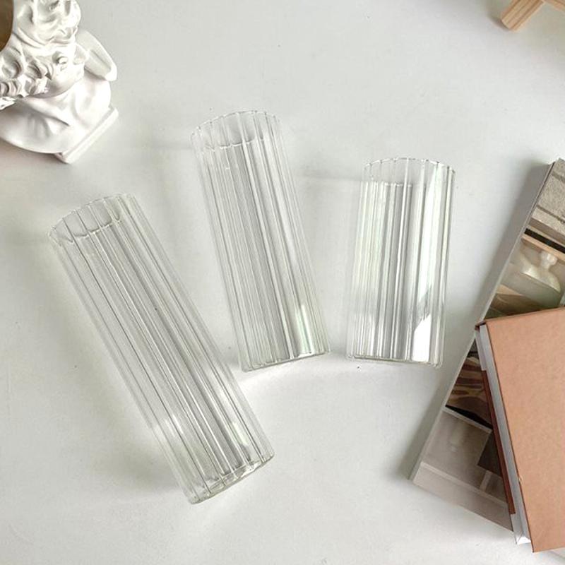 Clear Glass Cups Reusable Drinking Cup Iced Coffee Mug Summer Cold Water Bottle Cocktail Whiskey Beer Cups Flower Vases