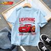 2026 Summer Kids T-shirt Short Sleeve Top Cartoon Cars Pixar Lightning McQueen Printed Boys Clothes Baby Tops 4-10 Years