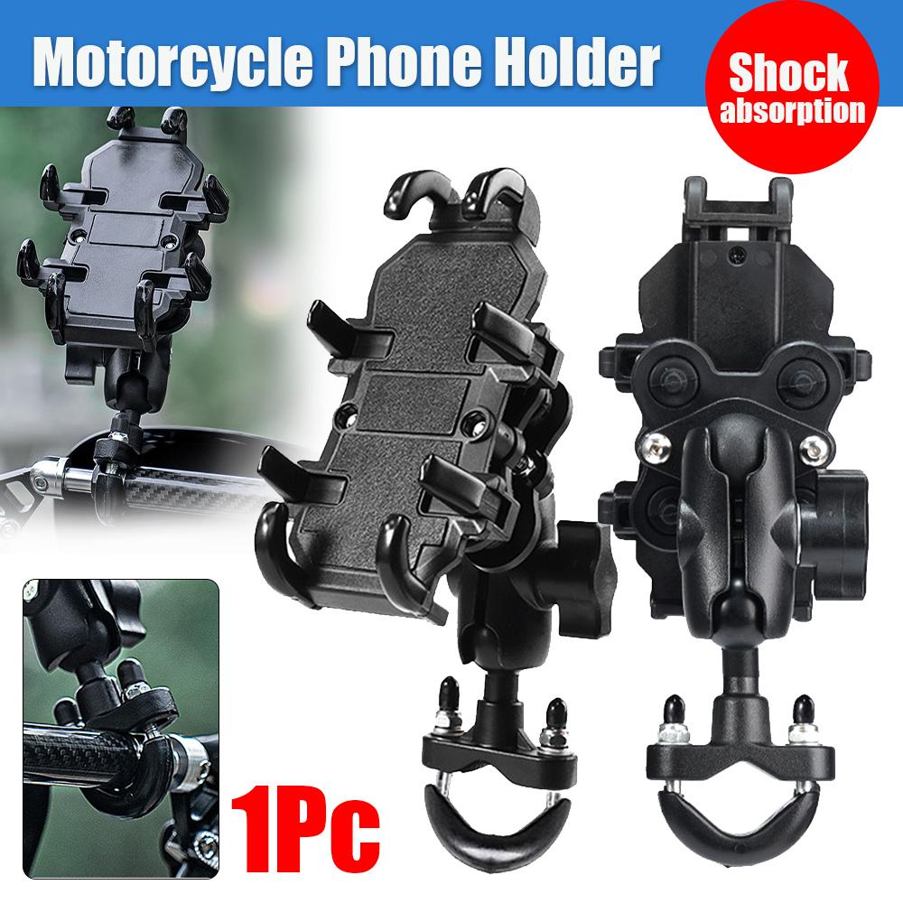 Motorcycle Phone Holder Shock Absorbe Handlebar Shock Resistant Mobile Phone Electric Bike Riding Delivery Navigation Holder