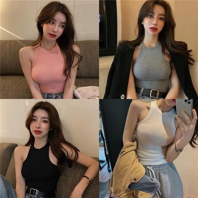 Slim Halter Neck Sleeveless Vest for Women - 2025 Spring/Summer Korean Style