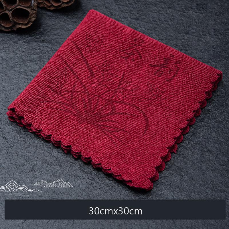 GIANXI Portable Kitchen Tea Towel Tourist Hotels Dry Handkerchief Red Absorbent Towel Coffee towel Towel Kitchen Accessories