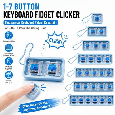 Keychain Attachment Keyboard Fidget Clicker Toy Clicky Switch Finger Stress Toy  DIY Projects