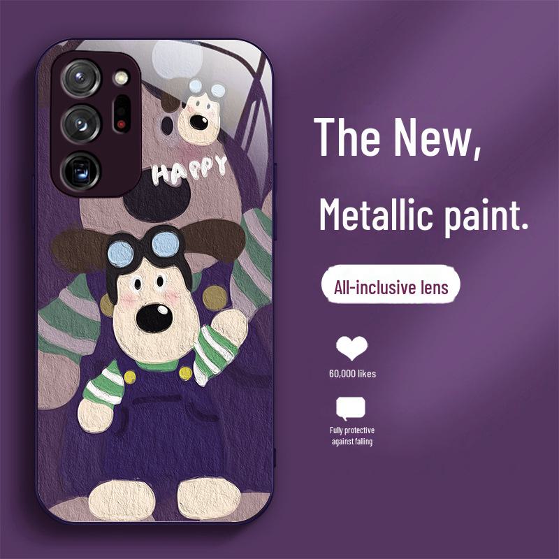 

Жидкое стекло для Samsung Note9: Стиль масляной живописи собаки Ультра Чжанмэнь для мужчин и женщин, мультяшный дизайн. A04S 4G