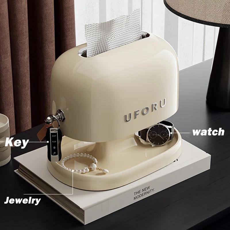 1Pc Retro Tissue Box Double-Layer Tissue Boxwith Storage Tray Jewelry Watch Organizer Home Living Room Desktop Napkin Container
