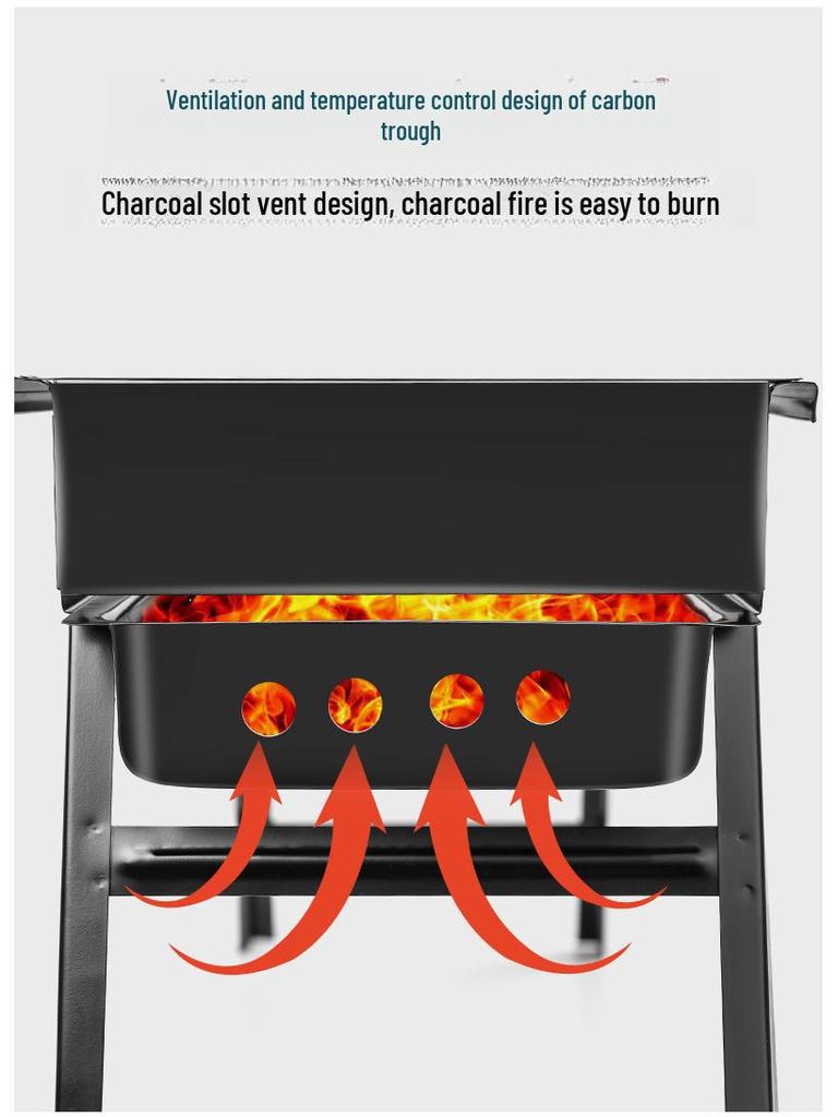 Portable Foldable Charcoal Grill for Outdoor Camping and BBQs