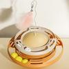 Cat Turntable Toy Interactive Funny Feather Circular Turntable Kitten Toys for Cats Kittens White