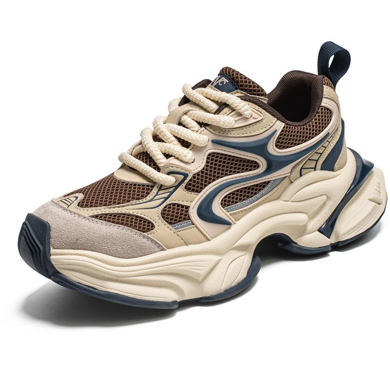 Men's Shoes New Platform Dad Shoes Men's Mesh Breathable Heightening Sports Shoes Student Niche Casual Shoes