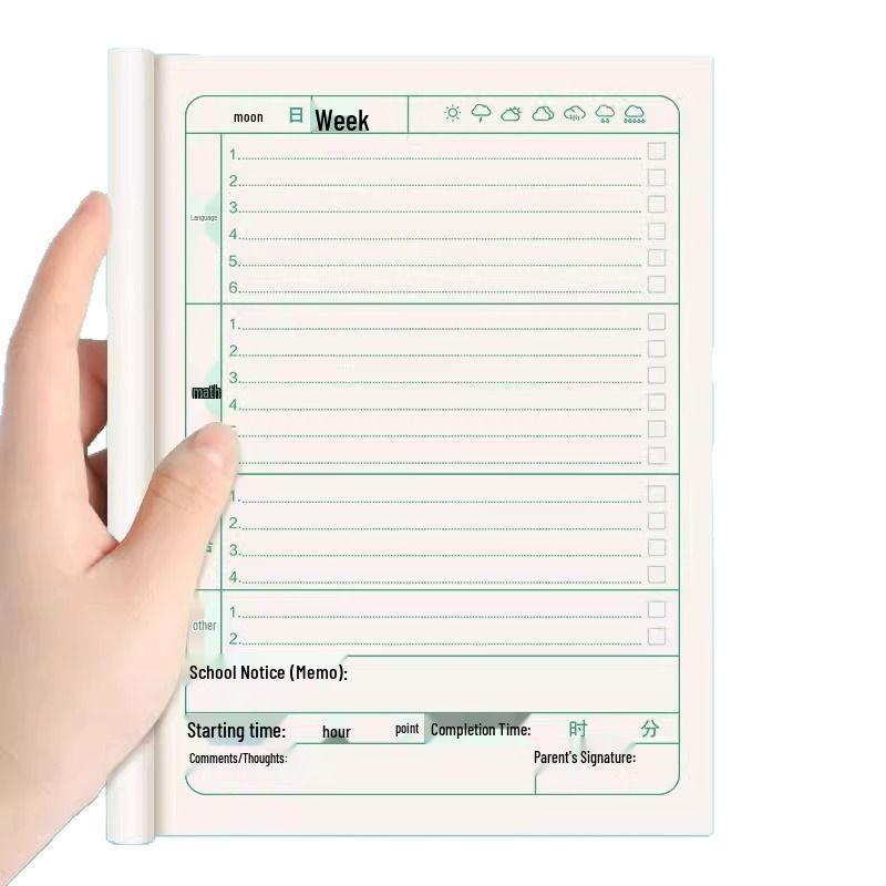 Teacher-Approved Kraft Paper Homework Notebook for Elementary Students