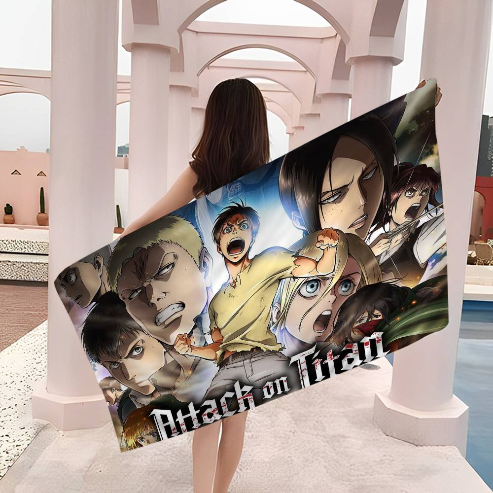 Anime A-Attack Cool On Titan Classic Microfiber Blanket Quick Drying Beach Towels Oversized Printing Super Absorbent Pool Towel