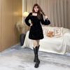 2025 Spring Korean Trend Square Neck Slimming Casual Plus Size Dress for Women