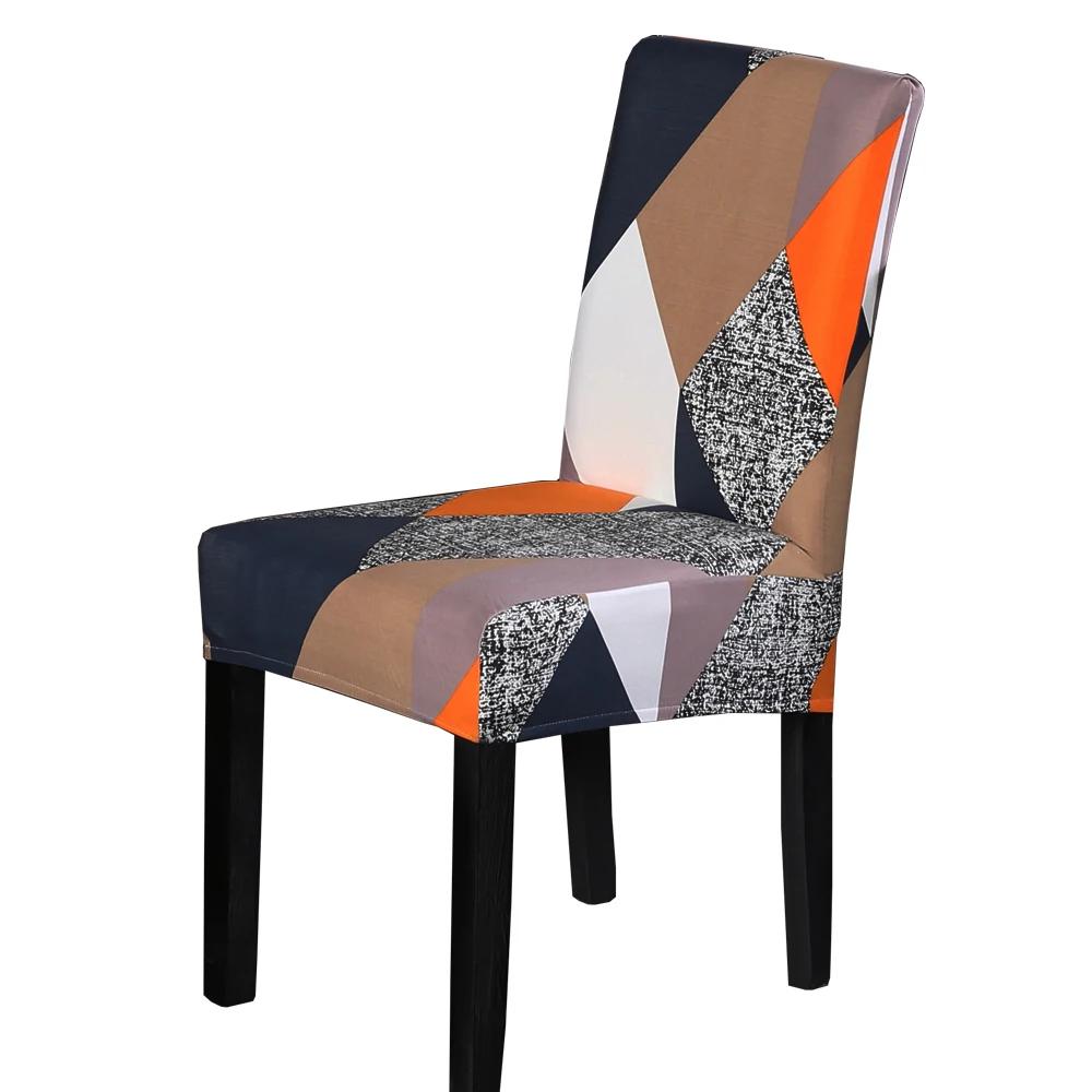 

Принтованный эластичный чехол на стул для столовой, эластичный материал, чехол на стул для офиса, банкета, защита кресла 1PC