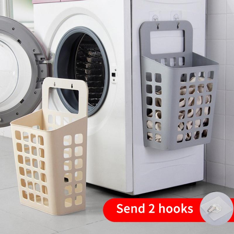 Závěsný koš na špinavé prádlo Úložné koše Držák Organizér Nádoba Víko Nástěnný Otvory pro odvod vody Dětský pokoj Obývací pokoj