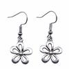 Circle Frame Flowers Dangle Earrings Romantic Floral Female Drop Jewelry