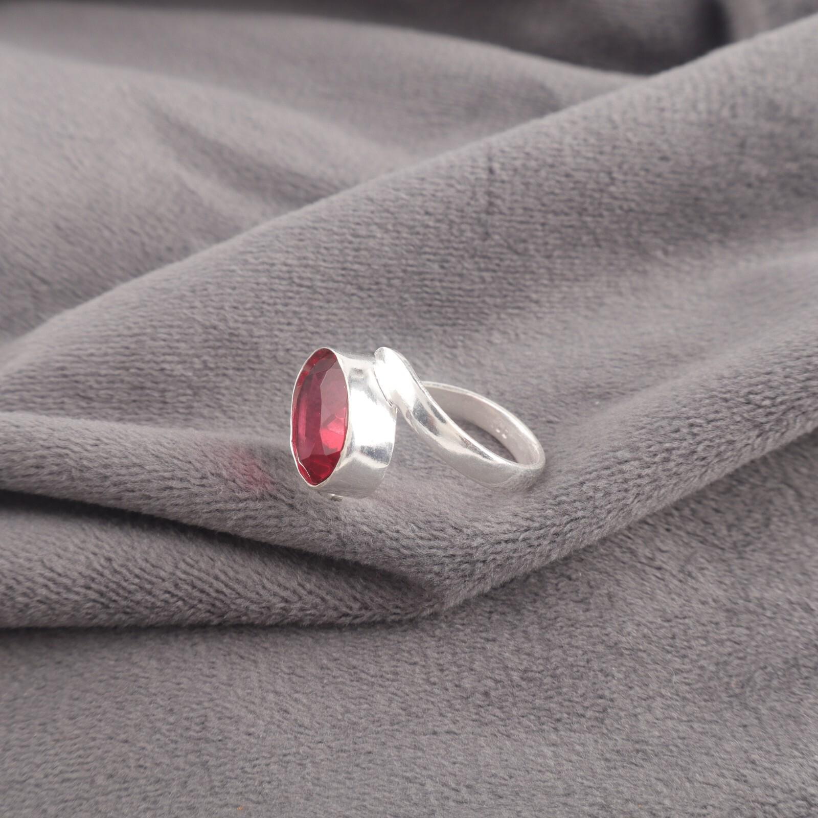 

Редкий розовый рубеллитовый драгоценный камень кольцо ручной работы из стерлингового серебра 925 пробы для годовщины RR-53-12 13