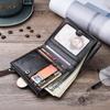 Kohudsolja vax läder plånböcker för män Rfid Retro Casual Dubbel dragkedja Kort slimmad plånbok