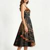 Women's Casual Halloween Print Round Neck Sleeveless Dress for Holiday Party