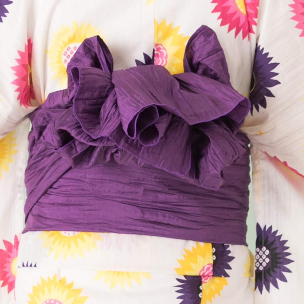 KYOETSU Wrinkled Obi Size 34 Women's Belt, (Grape)