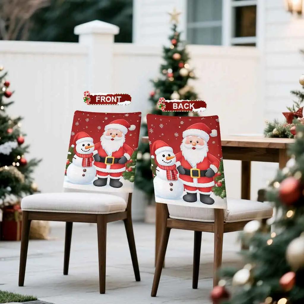 2/4/6pcs/set 45x55cm Santa Claus Snowman Chair Cover Table Decoration Dining Seat Chair Covers Dining Room Bar Party Banquate