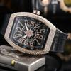 Hengbolong watch Mule wine barrel-shaped diamond-encrusted fashion business quartz watch men