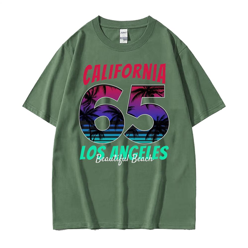 California Los Angeles Beautiful Beach T Shirt Men Women Fashion Vintage Short Sleeve Tshirts Cotton Casual Oversized Tee Shirt