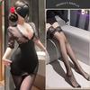 Sexy Underwear Sexy Deep V Hip Skirt Pure Desire Secretary Uniform Abstinence Women's Perspective Lace Onesie Open Crotch