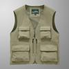 Photographer waterproof vest, sleeveless outdoor new multi-pocket quick-drying fishing vest, men's thin mountaineering
