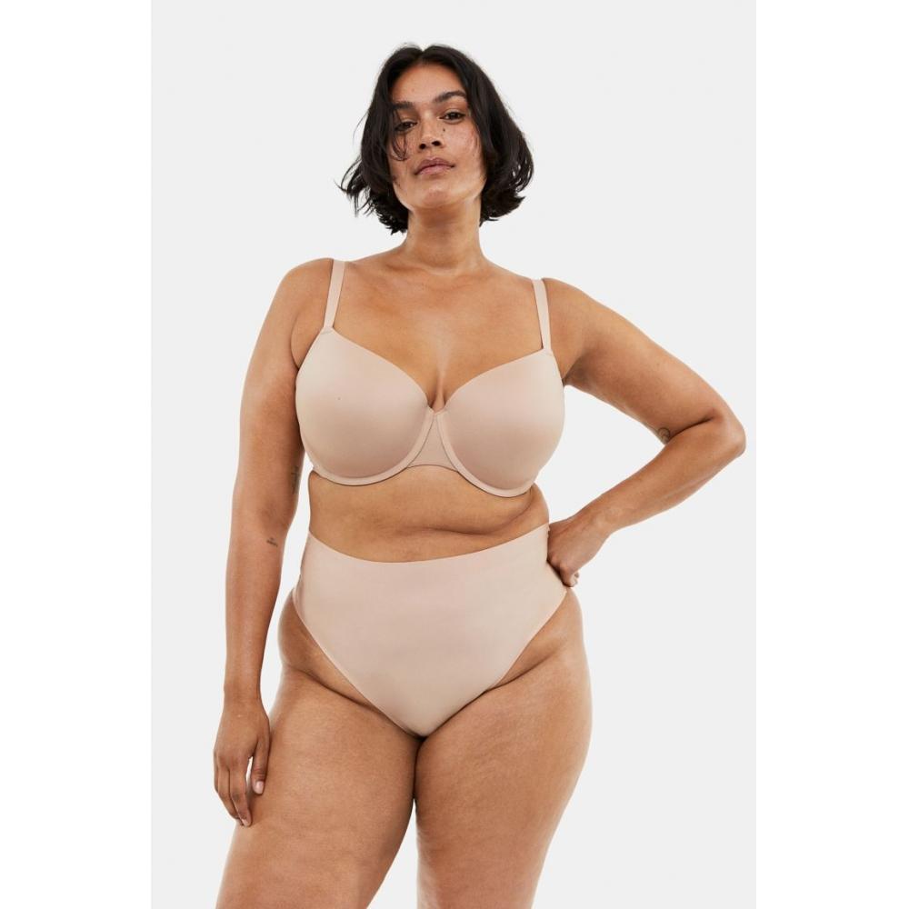 

Комплект из 2 бюстгальтеров с чашечками на косточках из микрофибры HM, белый, бежевый