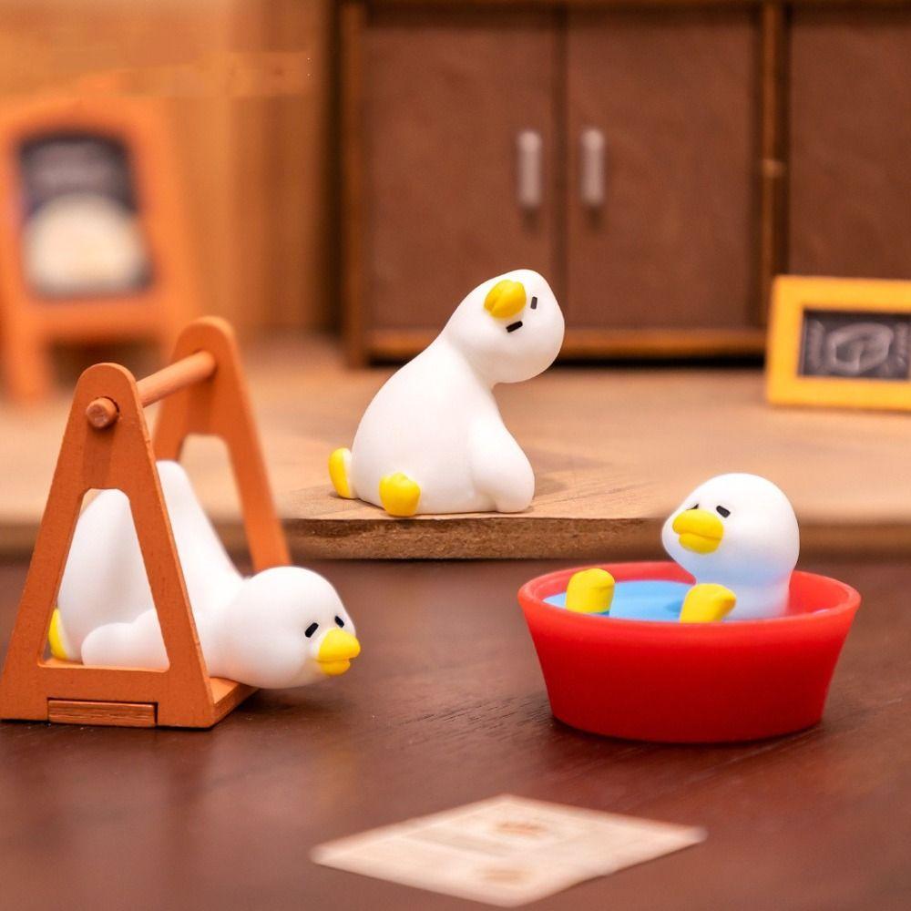 

Resin Miniature Figurines DIY Doll House Aquarium Dollhouse New White Duck Ornament 5
