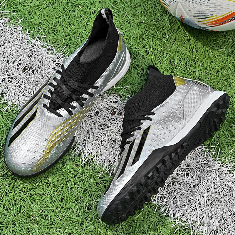 Popular children's high-top breathable men's football shoes AG long nails broken nails professional lawn training football shoes