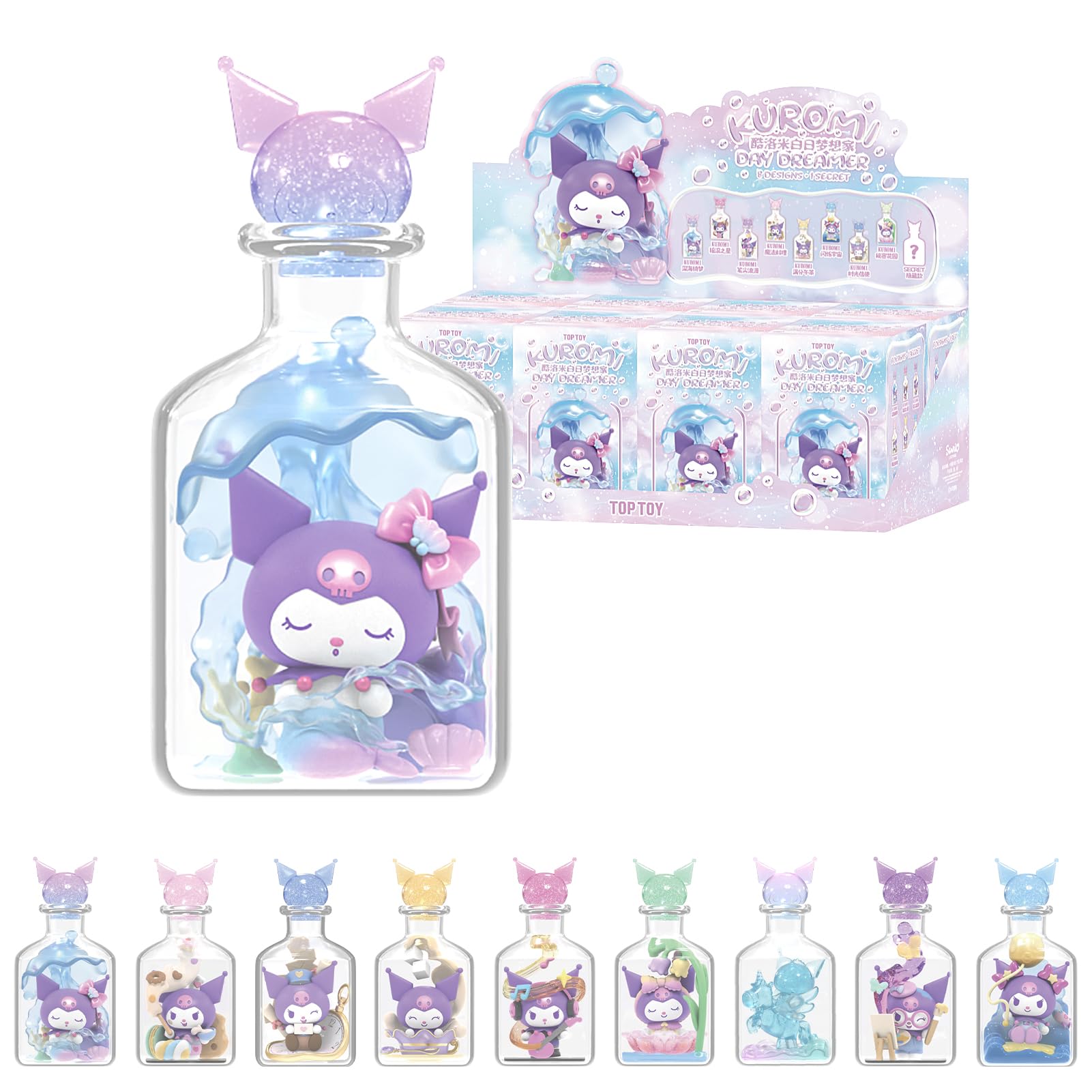 

ЛУЧШАЯ ИГРУШКА Sanrio Kuromi Серия Мечтатель Коробка 8 Гашапон Фигурка-сюрприз Мягкий винил ПВХ Премиум Игрушка Подарок на день рождения Рождественский подарок [Ассорти штук]