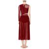 Womens Modern Lyrical Dance Costume Cutout Patchwork Side Split Sheer Mesh Dress Dancewear