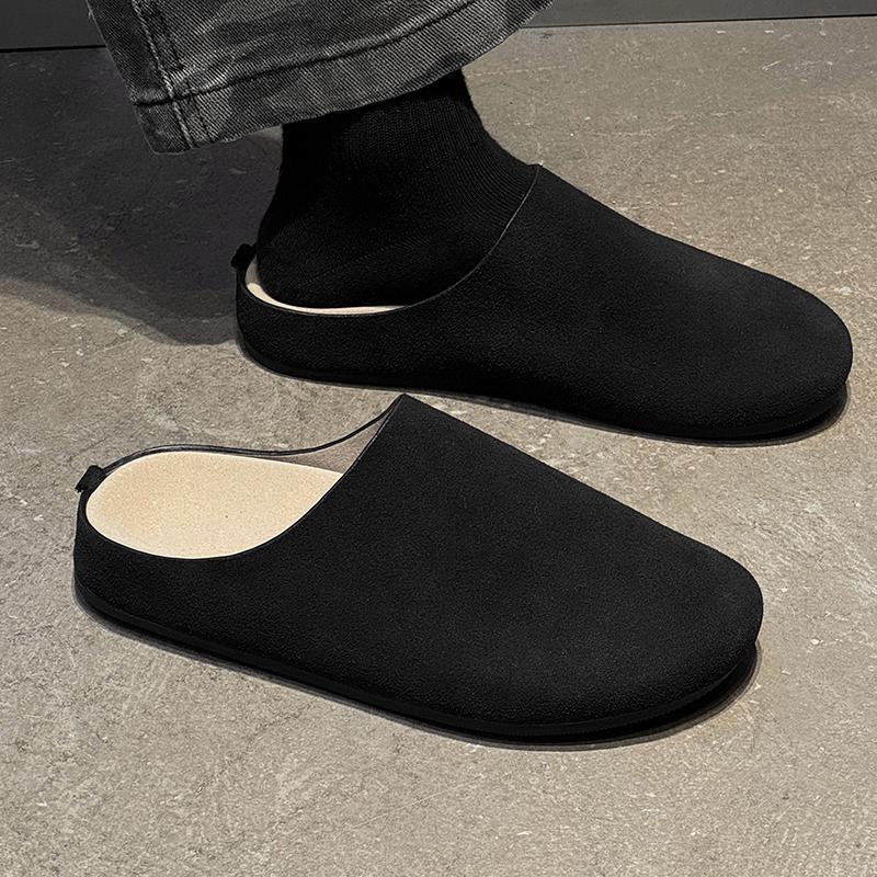 Wildleder Halbschuhe für Herren Mules Große Größe Semi-Drag Loafer Hausschuhe Offene Rückseite Freizeitschuhe Slides Sandalen Slip-On Flache Schuhe