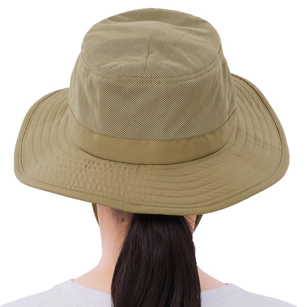 ShaBo Ultralight Adventure Hat with Chin Lightweight and Material Size Strap, Heat-Shielding (752 Beige, M)