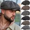 Men Vintage Beret Hat with Visor Leisure Cap Breathable & Skin-Friendly with Adjustable Head Circumference Street Style 1pc