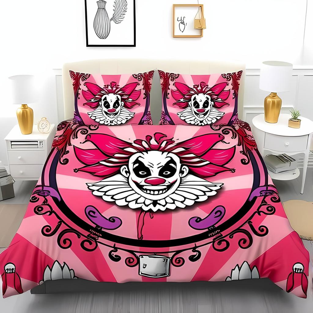 Cartoon Clown Duvet Cover for Kids Boys Girls Queen King Lightweight Quilt Cover Funny Circus Bedding Set Bedroom Decor No Quilt