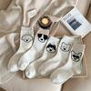 Biggar Cartoon Dog Short Socks Dot Yarn Women Mid-calf Socks Soft Cotton Tube Socks  Winter