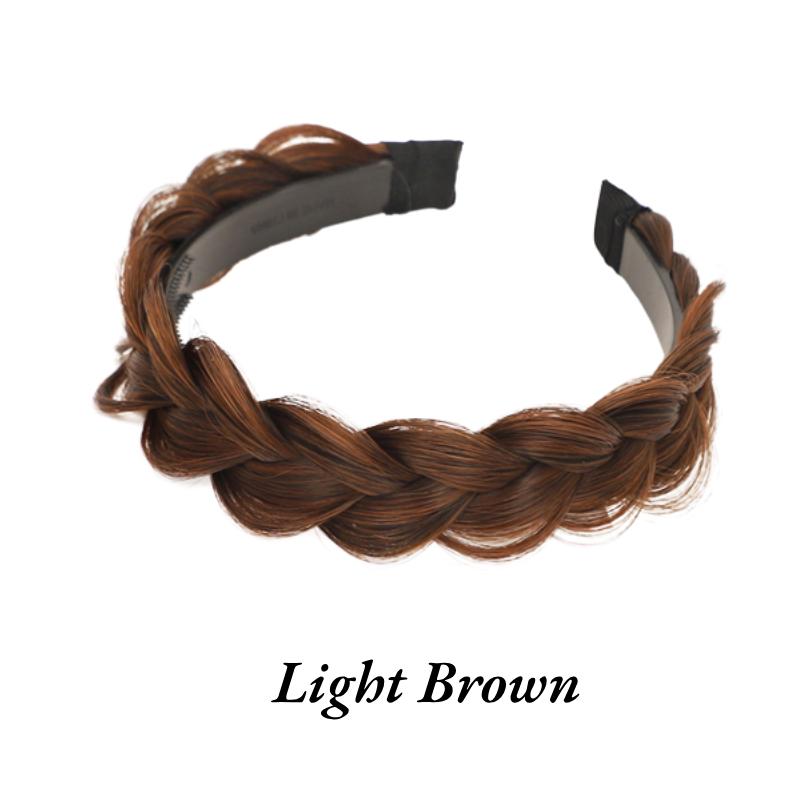 

Широкая пушистая повязка на голову с косичкой «рыбий хвост», аксессуары для волос, цвета мульти LightBrown