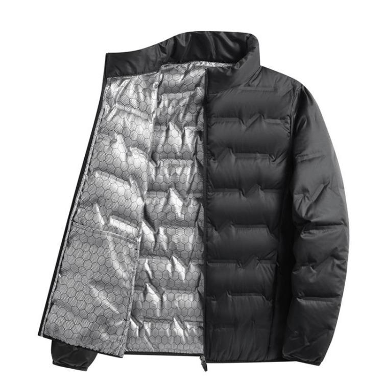 Men s Winter Lightweight Warm White Duck Down Jacket Casual Stand Collar Versatile Jacket Graphene Down L чёрный