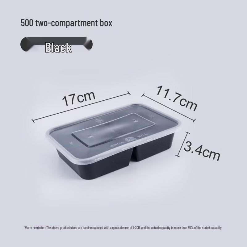 Disposable 2-Compartment Plastic Food Container