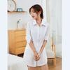 Streetwear Shirt For Women With Spliced Polyester Cotton Fabric Spring Casual Style