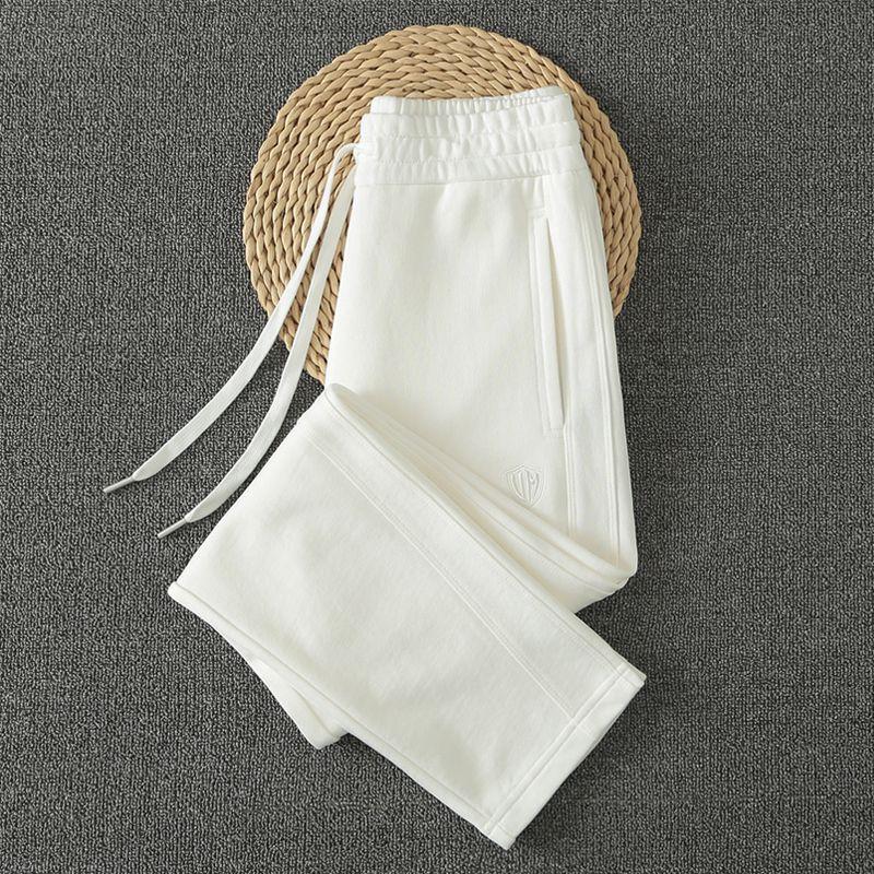 Pure Cotton Spring and Autumn Style Pitaya Color Casual Sports Pants