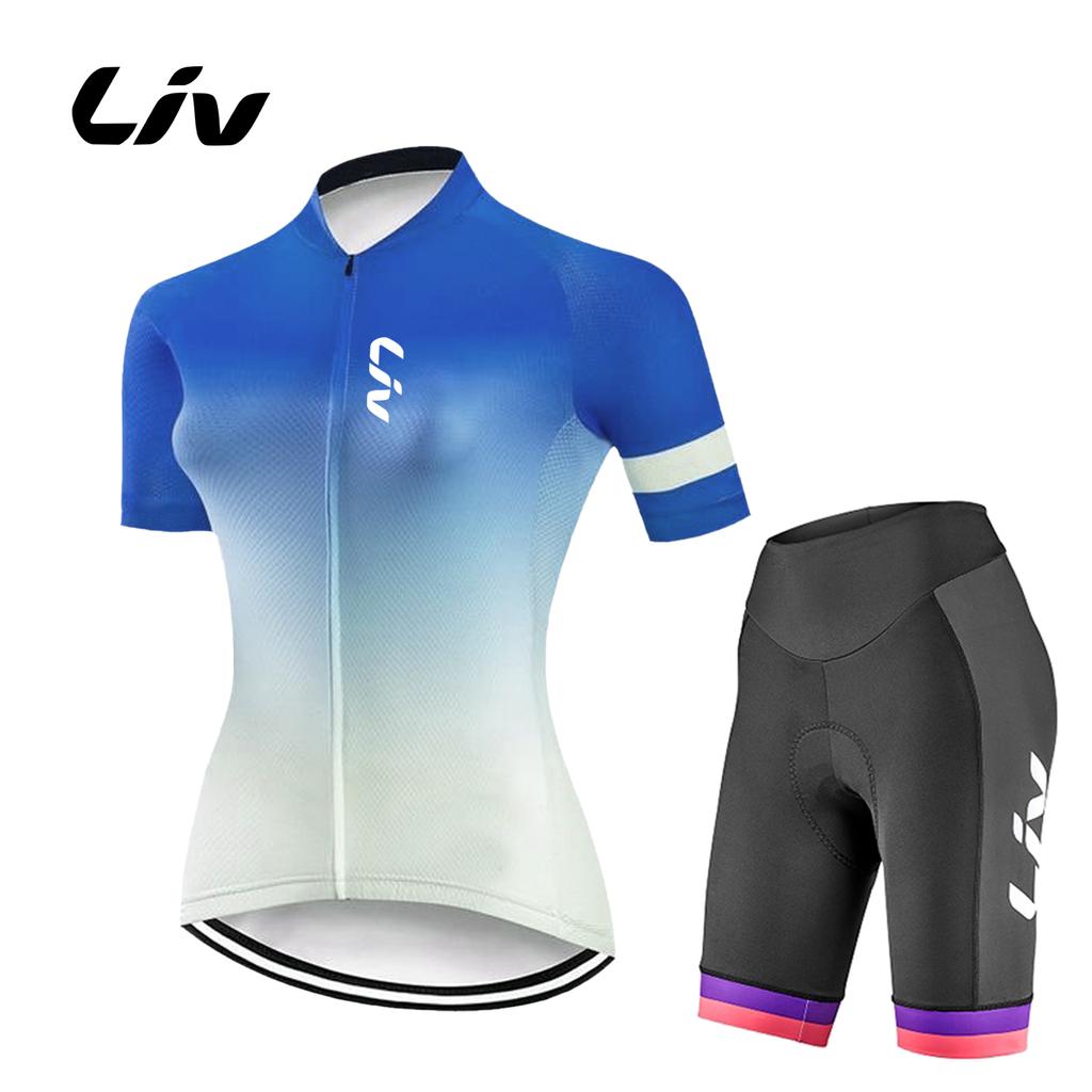Conjunto de Jersey de Ciclismo de Manga Curta de Verão para Mulher Maillot MTB Ropa Ciclismo Roupa de Bicicleta Respirável Roupa de Ciclismo Bib