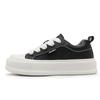 Thick-soled new round head leather surface breathable casual shoes four seasons new low-top wear-resistant board shoes
