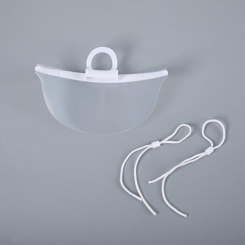 20Pcs Clear Plastic Catering Mask Hotel Beauty Chef Waiter Protective Mask Reusable Visible Splash Proof Mask