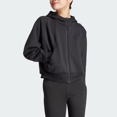 adidas Z.N.E. Full-Zip Hoodie Cardigan Zip Sweatshirt Women's Black IN5128